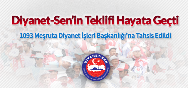 1093 Meşruta Diyanet İşleri Başkanlığı’na Tahsis Edildi