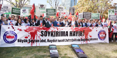 Filistin Soykırımını ABD Büyük Elçiliği Önünde Protesto Ettik