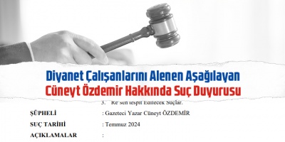 Diyanet Çalışanlarını Alenen Aşağılayan Cüneyt Özdemir Hakkında Suç Duyurusu